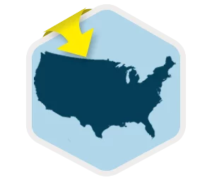 Icon representing working with a sales agency in the USA