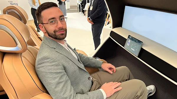 Sales expert attending a trade fair